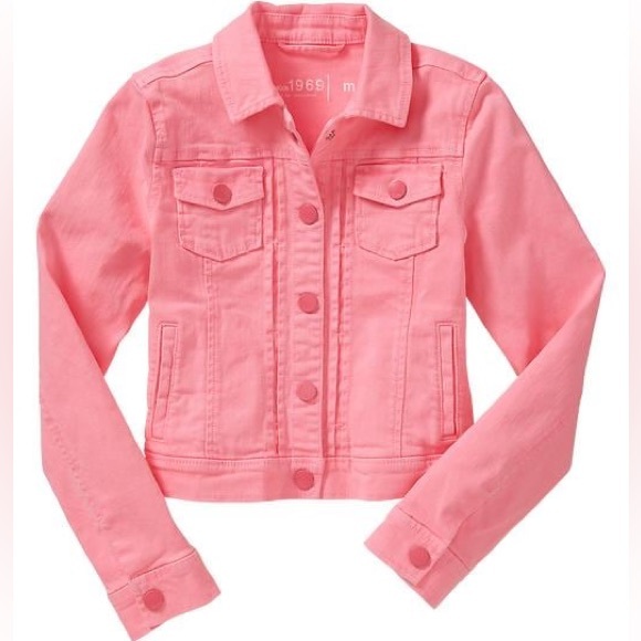 Pink cropped denim jacket - Picture 1 of 5